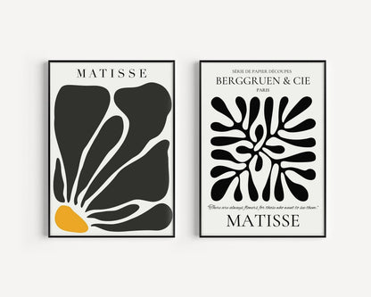 Ensemble de 2 impressions d'art Matisse : Duo Giclée Moderniste du Milieu du Siècle