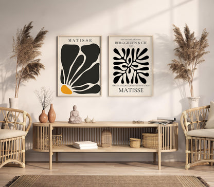 Ensemble de 2 impressions d'art Matisse : Duo Giclée Moderniste du Milieu du Siècle