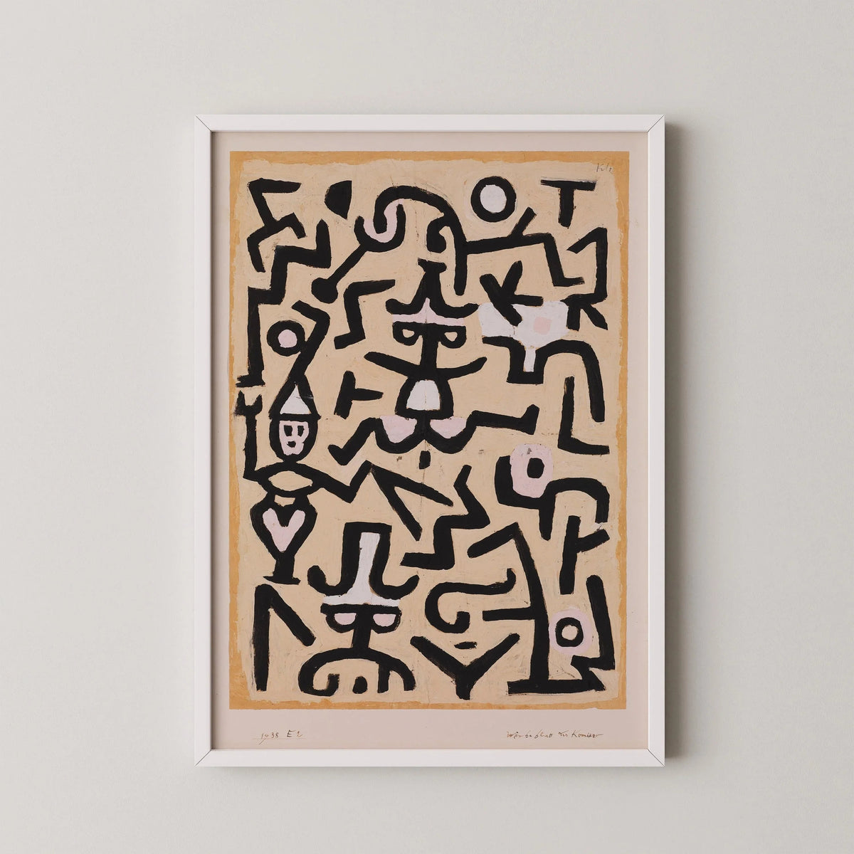 Paul Klee - Affiche de comédien | Art abstrait moderne beige neutre (disponible encadré à la main ou non encadré)