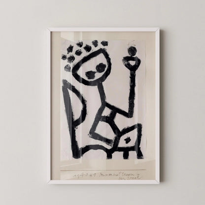 Estampe de Paul Klee : Mumon sombre ivre, art abstrait minimaliste
