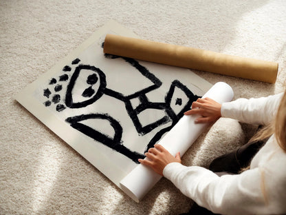 Estampe de Paul Klee : Mumon sombre ivre, art abstrait minimaliste