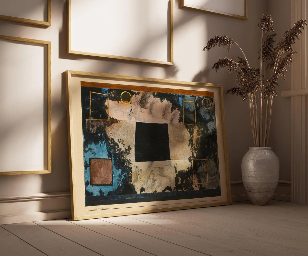Paul Klee - Rock Cut Chambers | Neutral Beige Modern Abstract Art (available handframed or unframed)