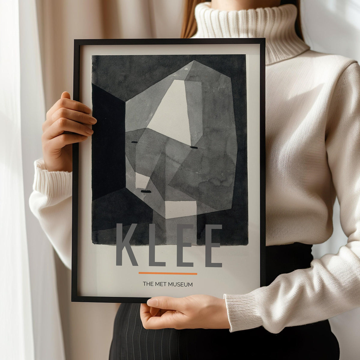 Paul Klee - Tête taillée grossièrement | Affiche d'exposition d'art moderne neutre (disponible encadrée à la main ou non encadrée)