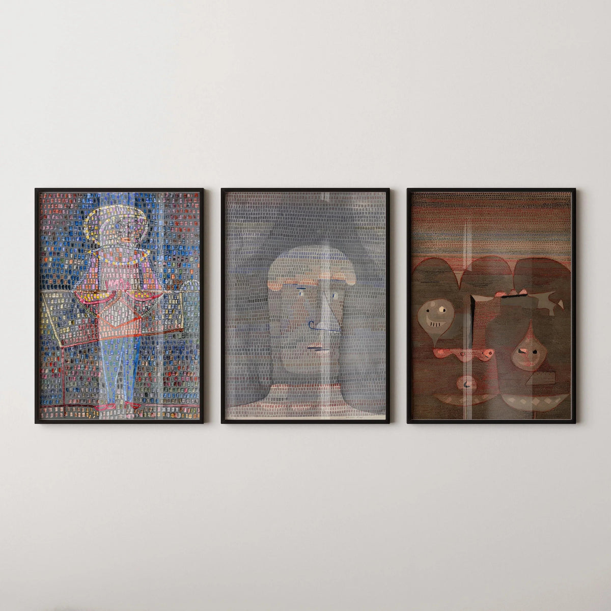 Trio d'impressions d'art Paul Klee : Giclée abstraite vintage