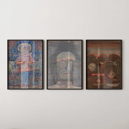 Trio d'impressions d'art Paul Klee : Giclée abstraite vintage