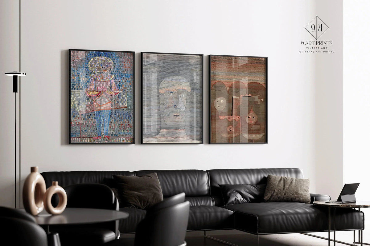 Trio d'impressions d'art Paul Klee : Giclée abstraite vintage