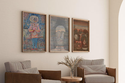 Trio d'impressions d'art Paul Klee : Giclée abstraite vintage