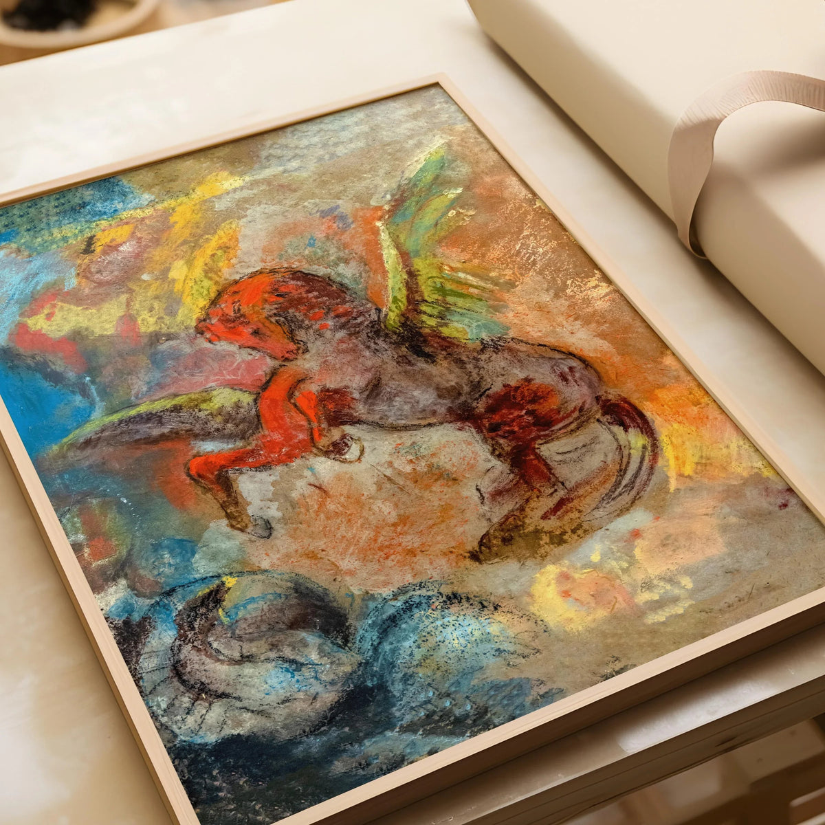 Impression Giclée Odilon Redon Pégase et l'Hydre : Beaux-arts Symbolistes, Encadrée ou Non-encadrée