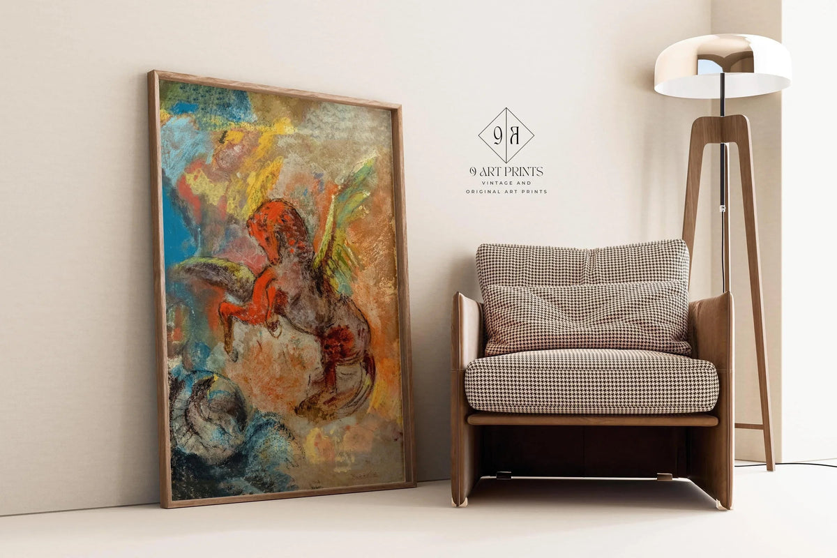 Impression Giclée Odilon Redon Pégase et l'Hydre : Beaux-arts Symbolistes, Encadrée ou Non-encadrée