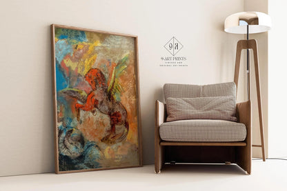 Impression Giclée Odilon Redon Pégase et l'Hydre : Beaux-arts Symbolistes, Encadrée ou Non-encadrée