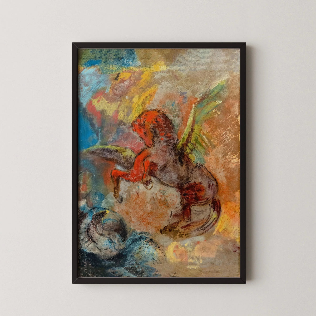 Impression Giclée Odilon Redon Pégase et l'Hydre : Beaux-arts Symbolistes, Encadrée ou Non-encadrée