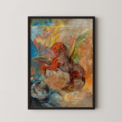 Impression Giclée Odilon Redon Pégase et l'Hydre : Beaux-arts Symbolistes, Encadrée ou Non-encadrée