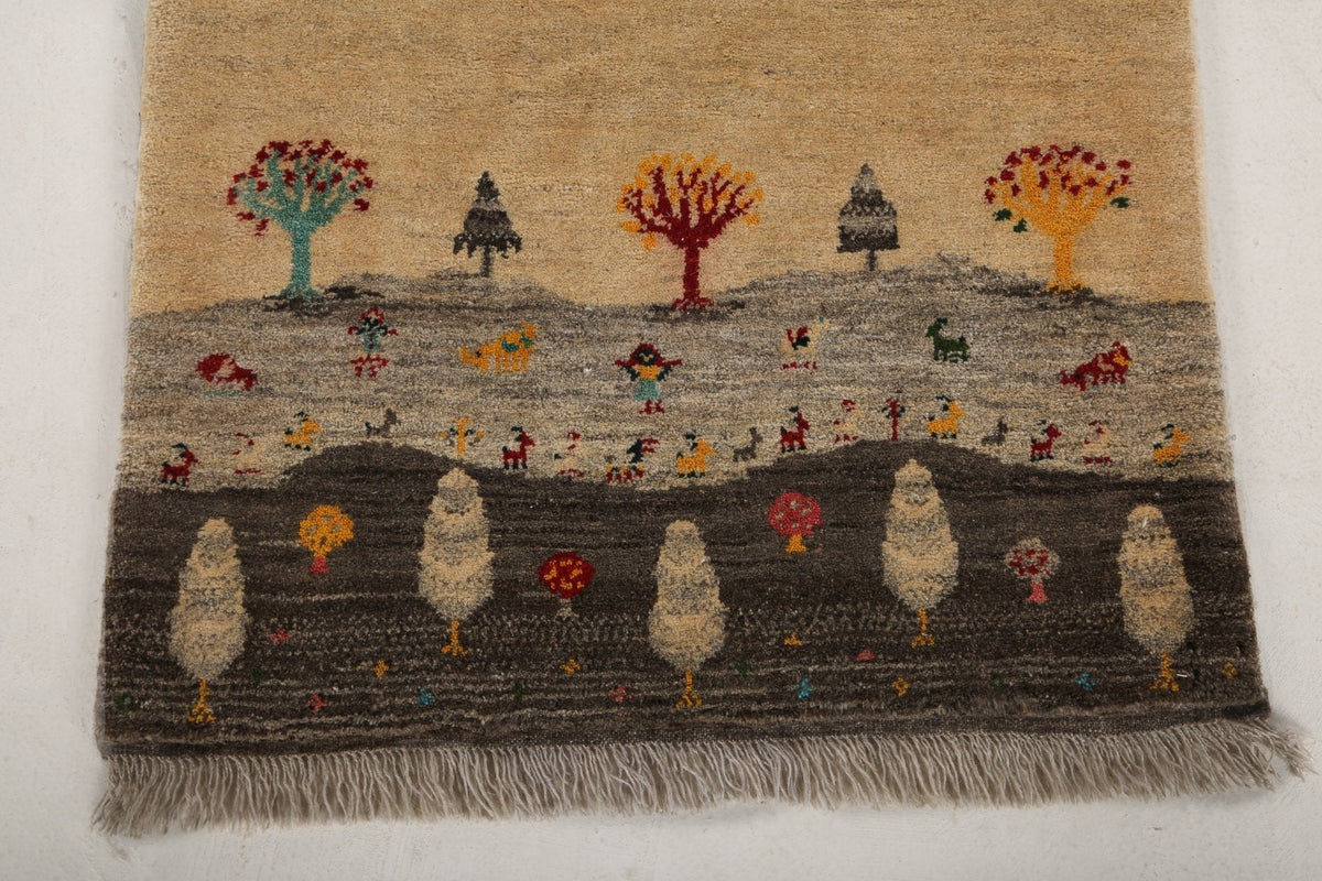 Persian Gabbeh Rug | 2' 9"	x 4'