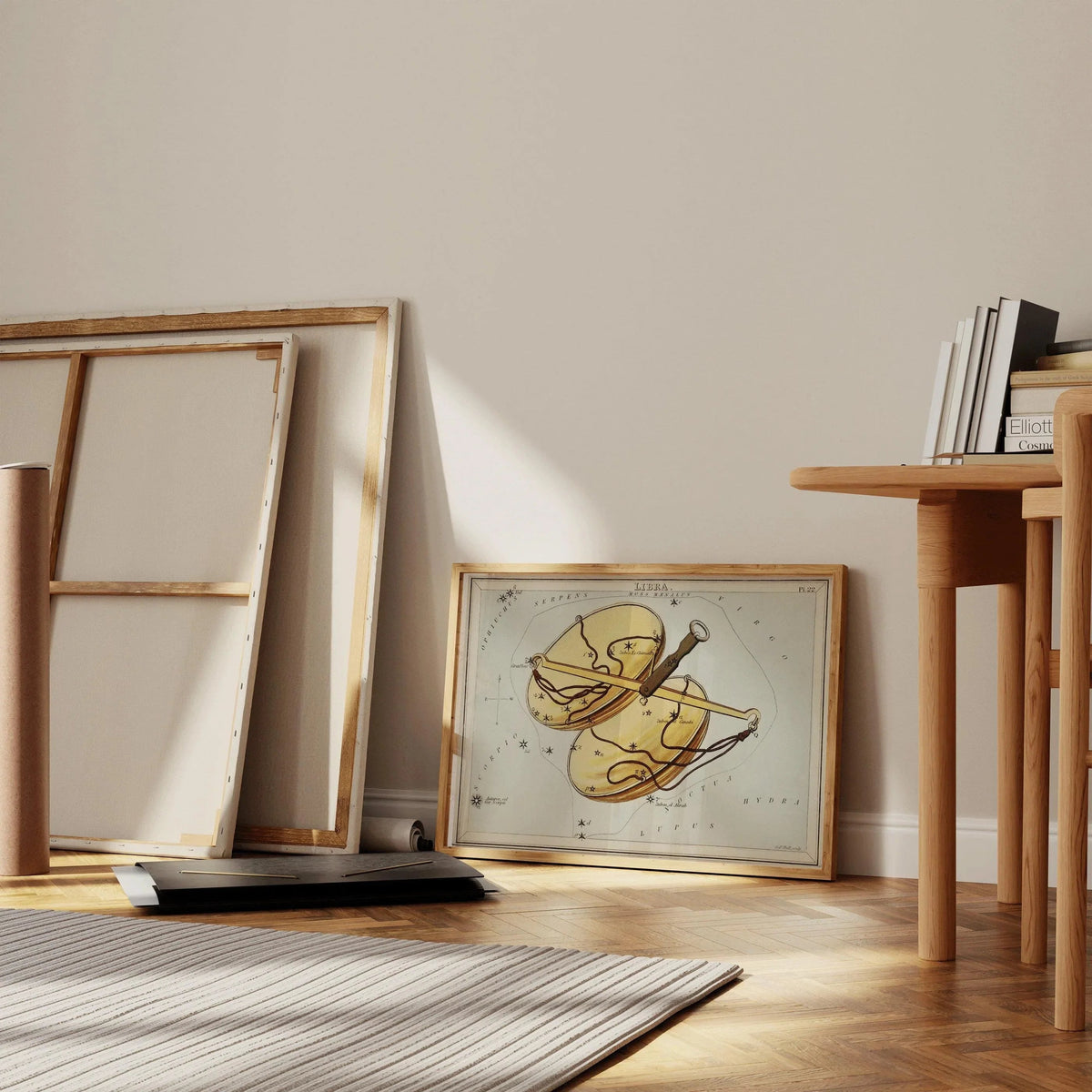 Impression Personnalisable de Signe Astrologique Vintage - Balance | Œuvre de Sidney Hall (disponible encadrée à la main ou non encadrée)