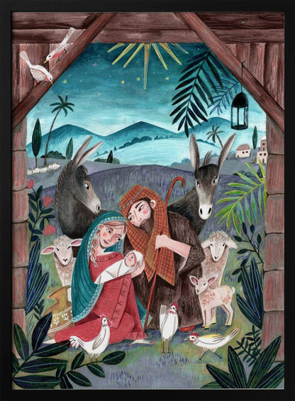 Wall art Christmas with Mary and baby Jesus Canvas Print