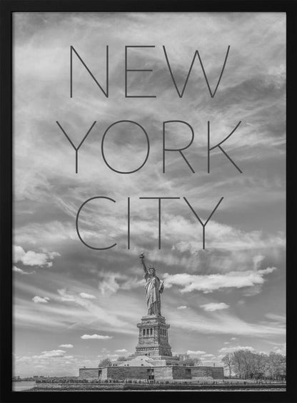 Wall art NYC Statue of Liberty | Text Skyline