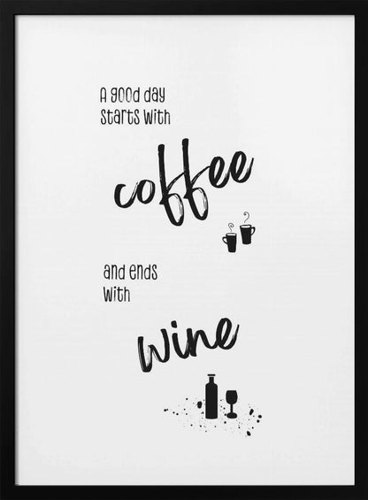 Wall art A good day starts with coffee and ends with wine
