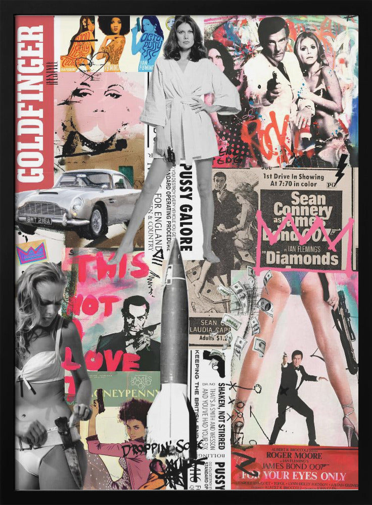 James Bond Vintage Film Poster Collage Canvas Wall Art | The Name's Bond