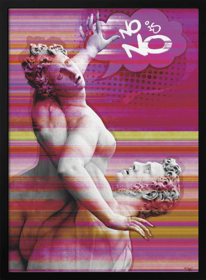 Classical Sculpture with No Is No Typography Canvas Wall Art