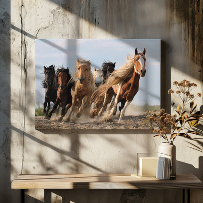 Art mural Six chevaux porte-bonheur