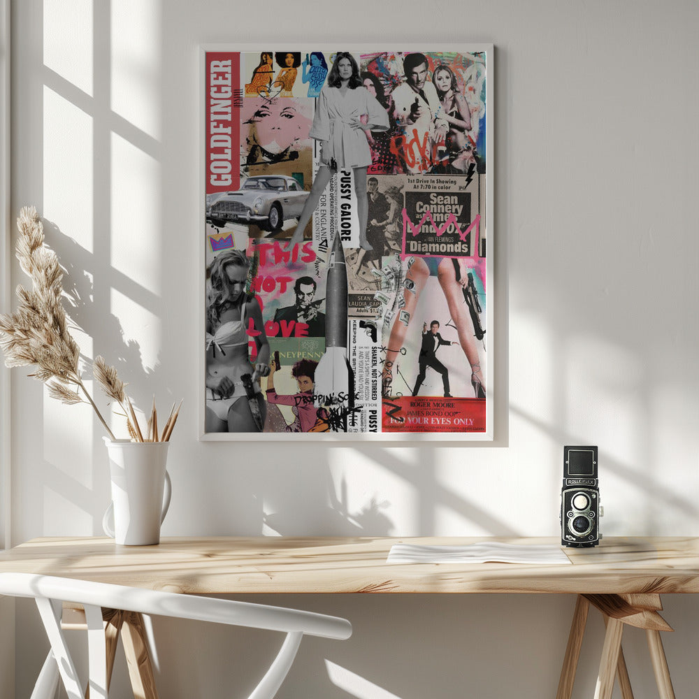 James Bond Vintage Film Poster Collage Canvas Wall Art | The Name's Bond