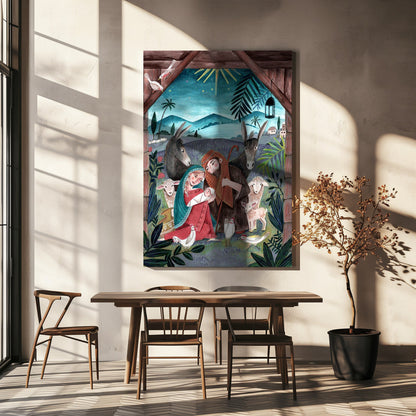 Wall art Christmas with Mary and baby Jesus Canvas Print