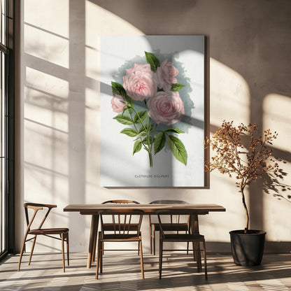 Wall Art Pink Rose, Clothilde Soupert Lithograph