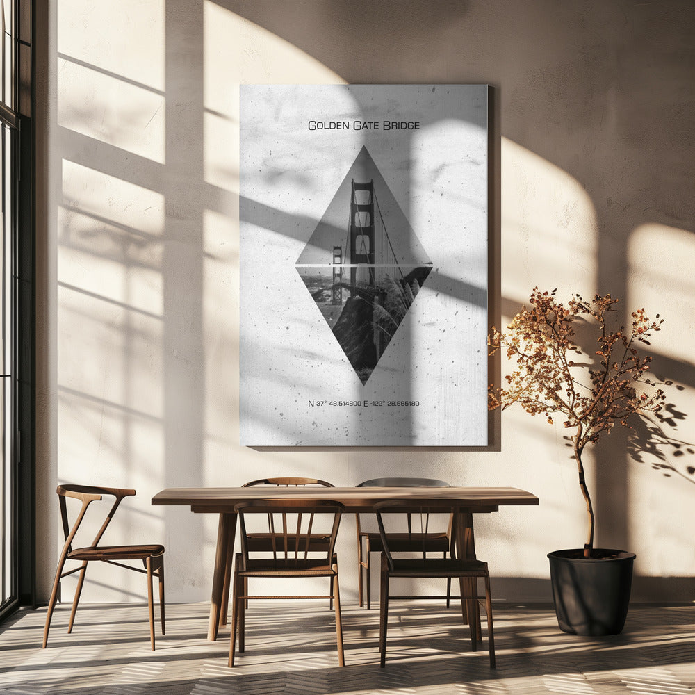 Wall art Coordinates SAN FRANCISCO Golden Gate Bridge