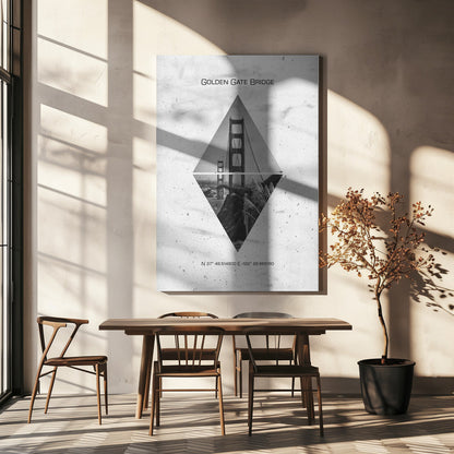 Wall art Coordinates SAN FRANCISCO Golden Gate Bridge