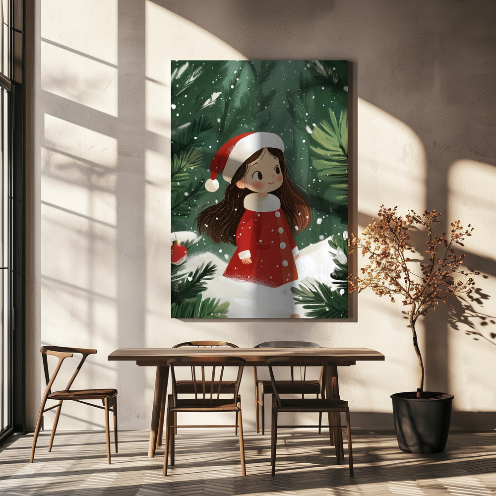 Wall art Christmas Girl Canvas Print