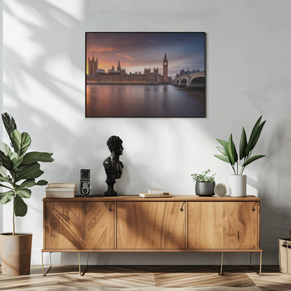 Palace of Westminster at Sunset Canvas Wall Art | London Palace of Westminster Sunset