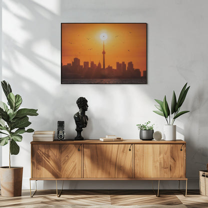 Wall art Sun Rising Behind Toronto Canvas Print