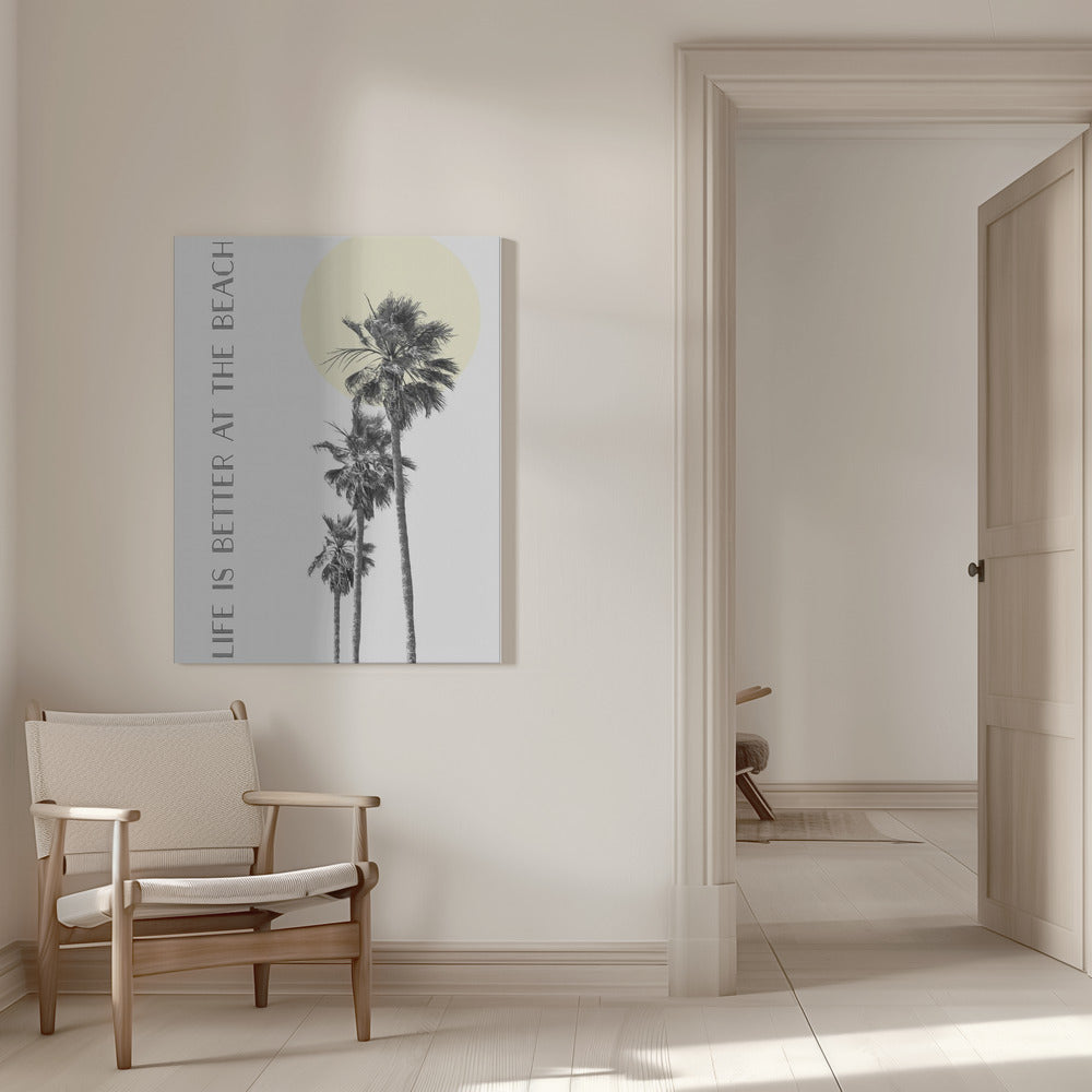 Wall art Life is better at the beach | palm trees