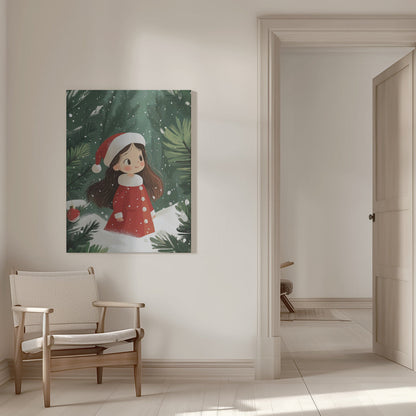Wall art Christmas Girl Canvas Print