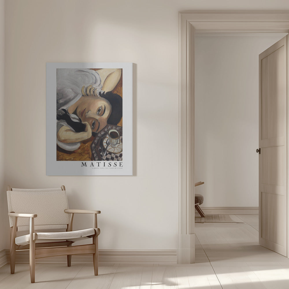 Wall art Lorette Con Una Tazza Di Caffe 1916 Boarder