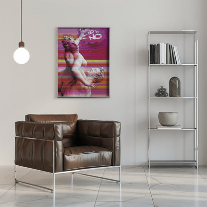 Classical Sculpture with No Is No Typography Canvas Wall Art