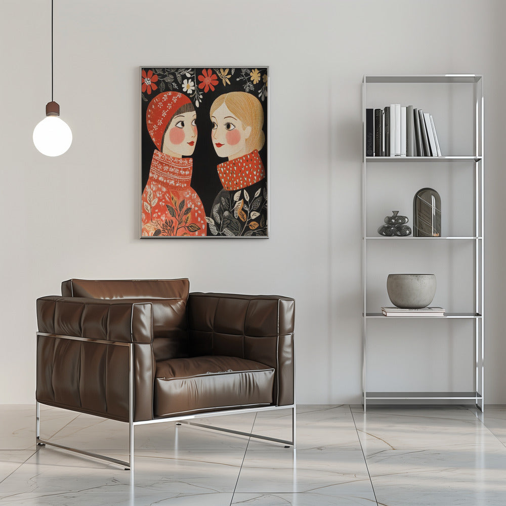 Wall art Vintage Style Mag Women Knittwear Canvas Print