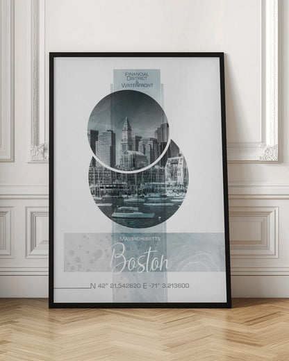 Wall art Poster Art BOSTON Waterfront | turquoise marble