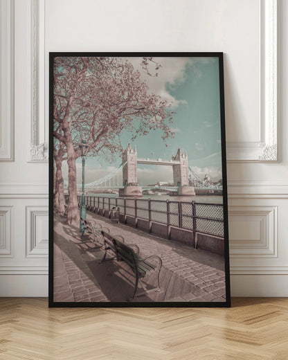 Wall art LONDON Thames Riverside & Tower Bridge | urban vintage style