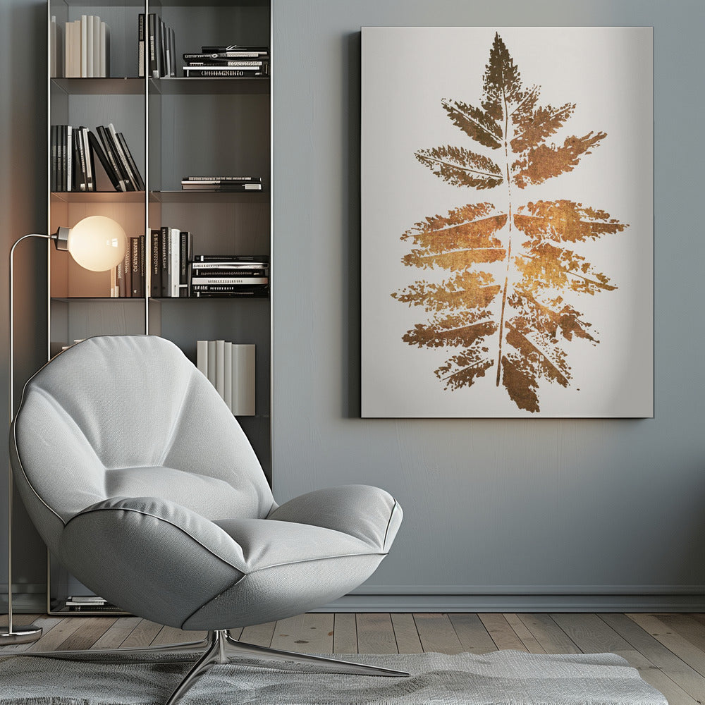 Wall art Oak Leaf Print (gold)
