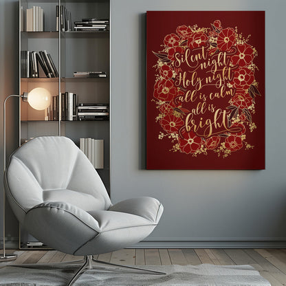 Wall art Silent night - red Canvas Print