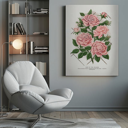 Wall Art Pink Rose, Gem of the Prairie Lithograph
