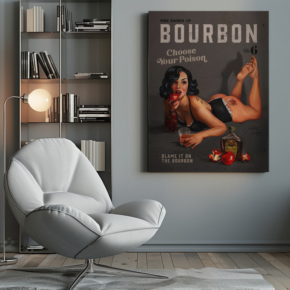 Art mural Babes of Bourbon Vol 6 Choisissez votre poison Pin-up sexy