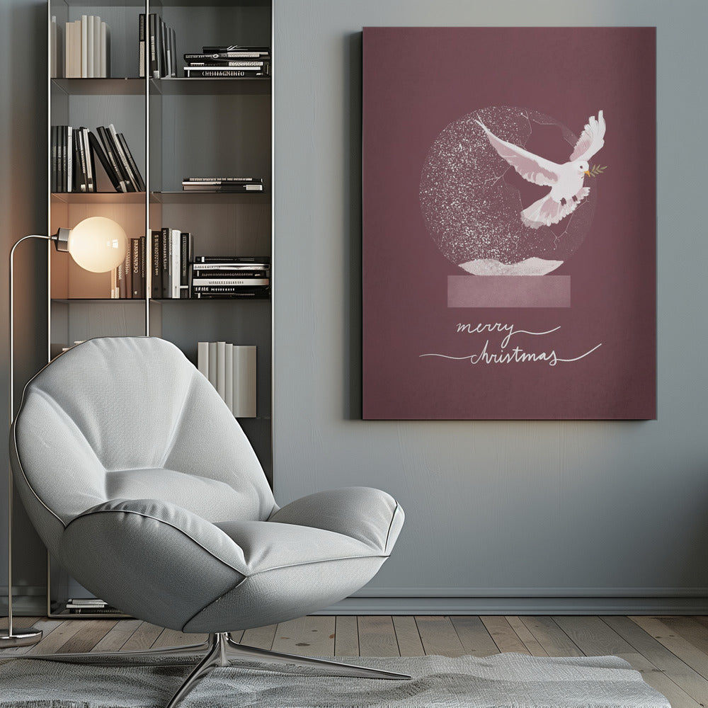 Wall art Snowglobe Dove Canvas Print
