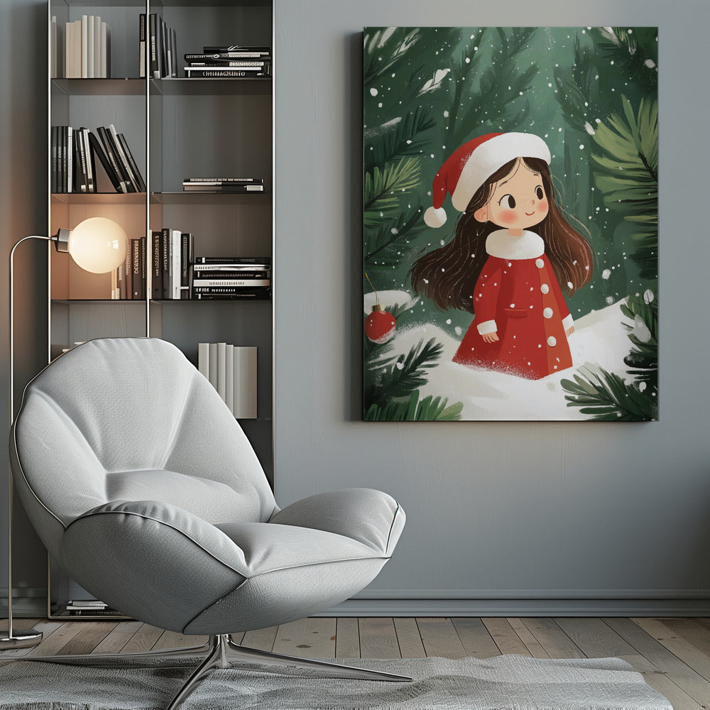 Wall art Christmas Girl Canvas Print