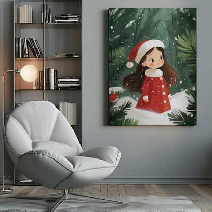 Wall art Christmas Girl Canvas Print