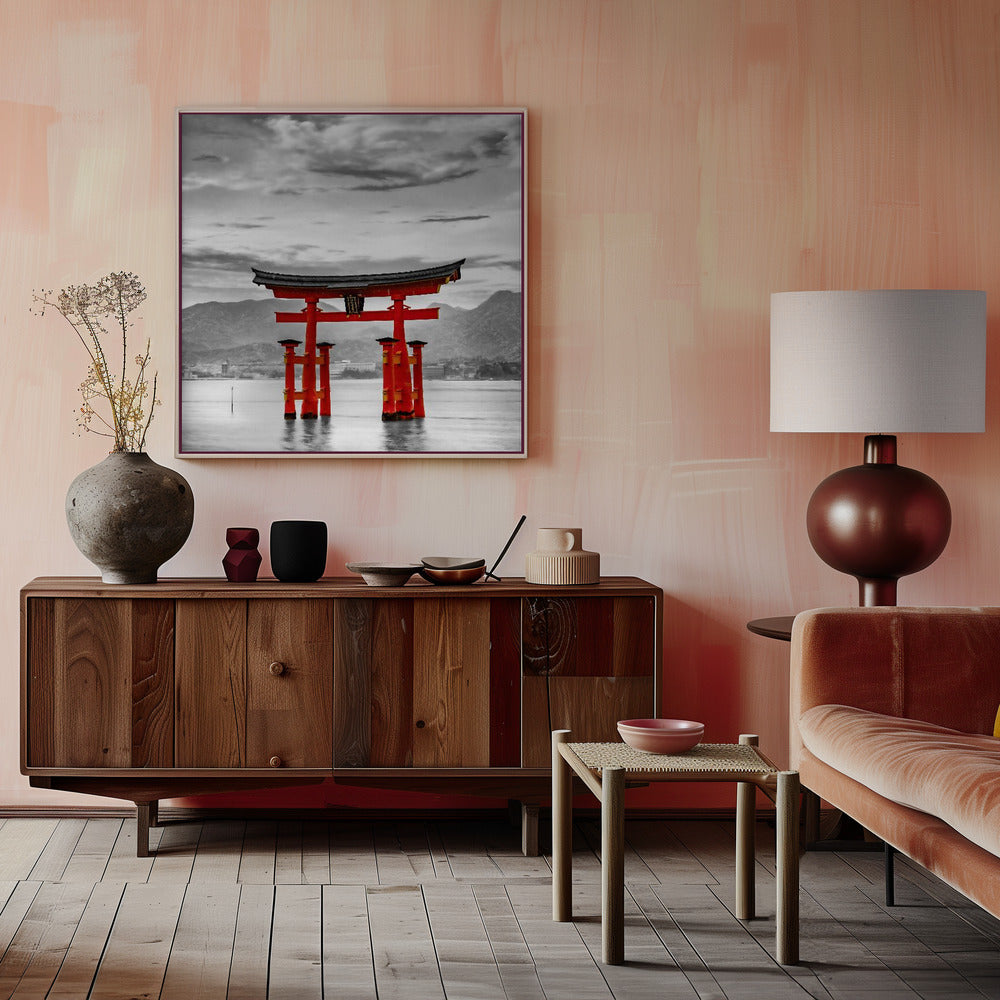Wall art Torii of Itsukushima Shrine on Miyajima - colorkey