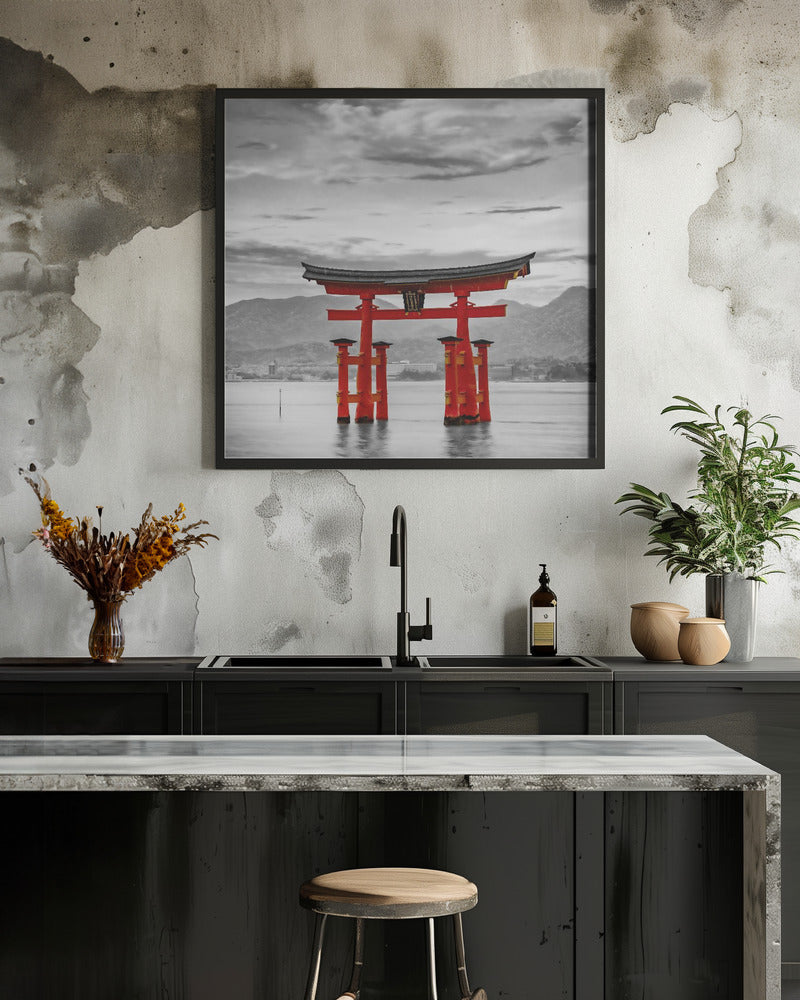Wall art Torii of Itsukushima Shrine on Miyajima - colorkey