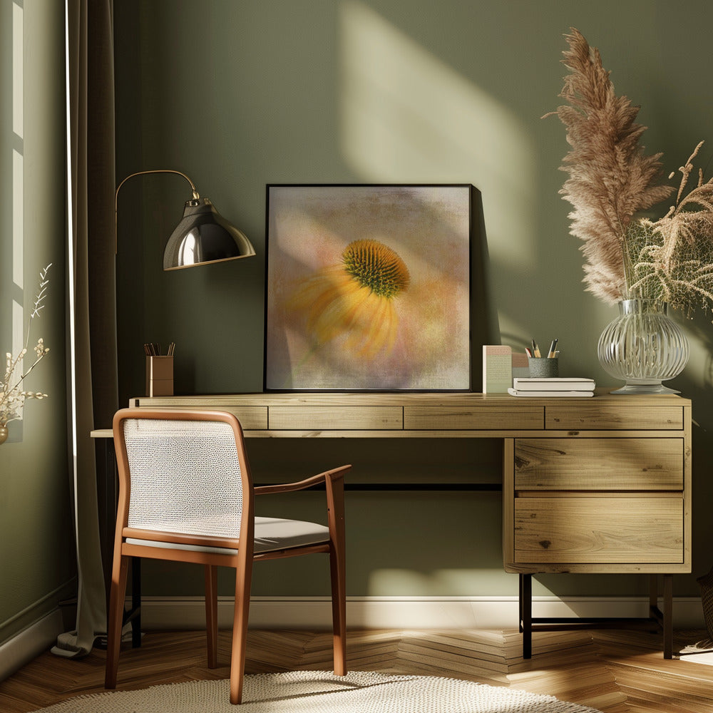 Wall Art Echinacea in Yellow