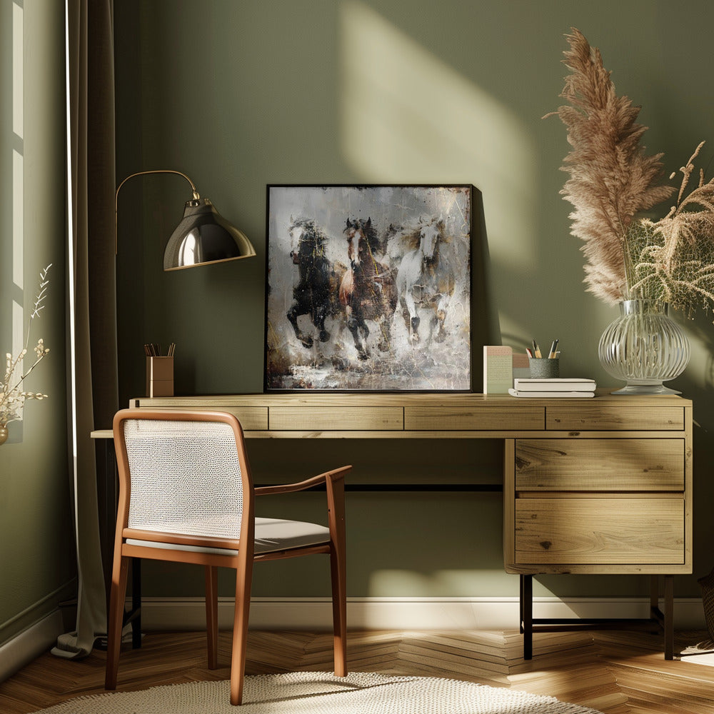 Art mural Cheval Illustration d'art vintage 15